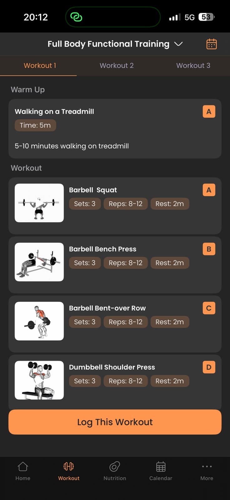 Workout Tracking App